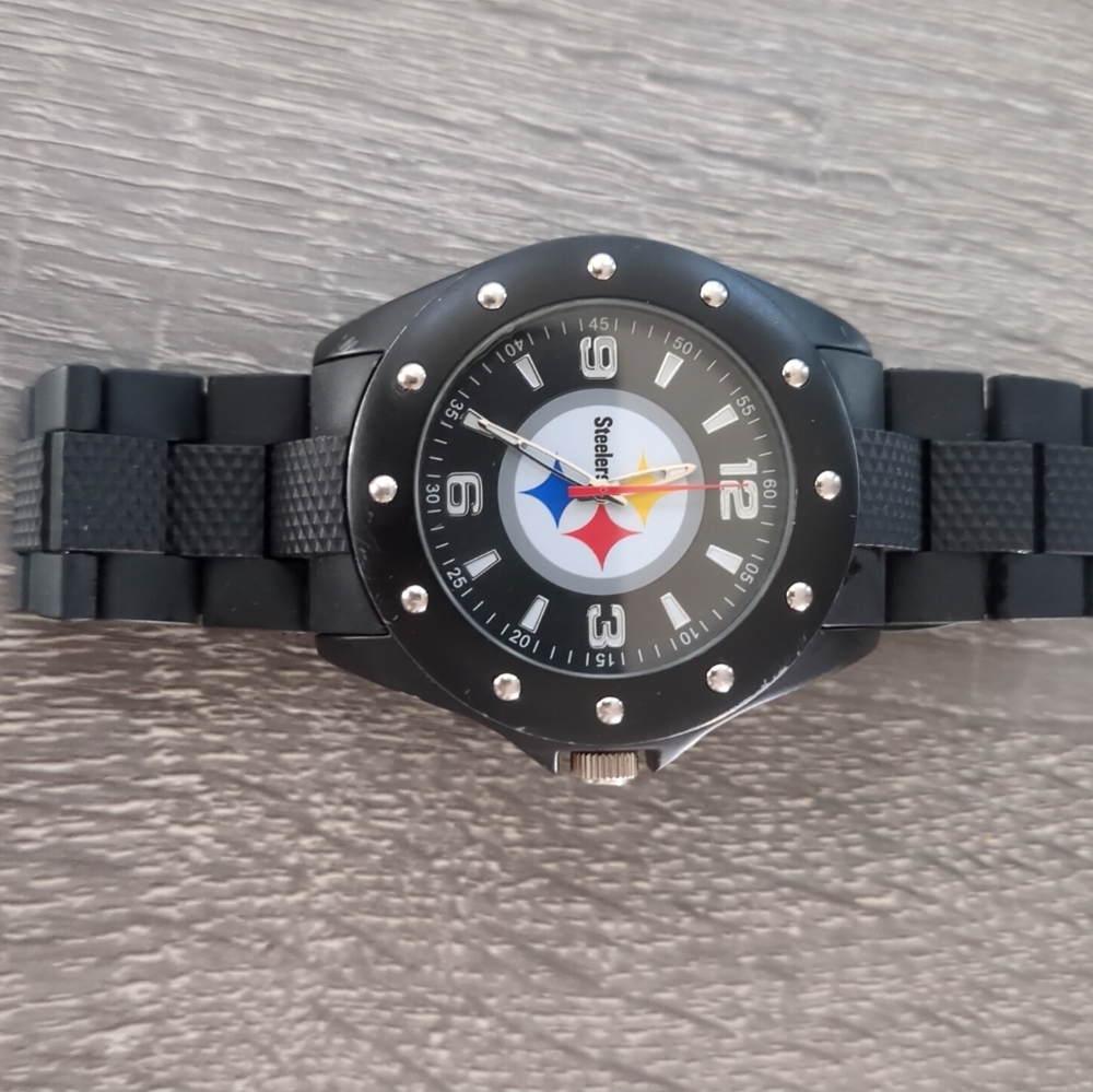 Steelers Primetime Adjustable watch Rubber And Metal NFL